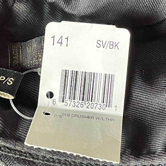 NEW Coach Signature crusher with leather trim Bucket Hat - Black size P/S - Picture 11 of 11